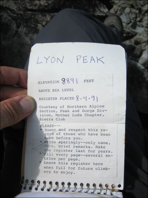2006-06-25 Granite (07)Old register Lyon Peak